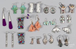 Appraisal: Group of Southwestern Native American earrings to include sterling silver