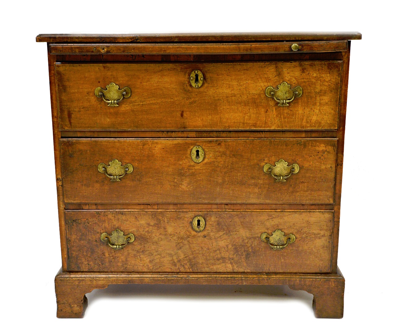 Appraisal: A batchelor's walnut chest early th century the moulded edge