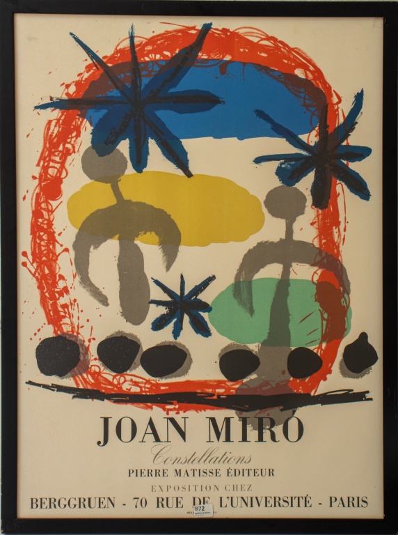 Appraisal: JOAN MIRO CONSTELLATIONS COLOR POSTER Constellations exhibition poster lithograph by