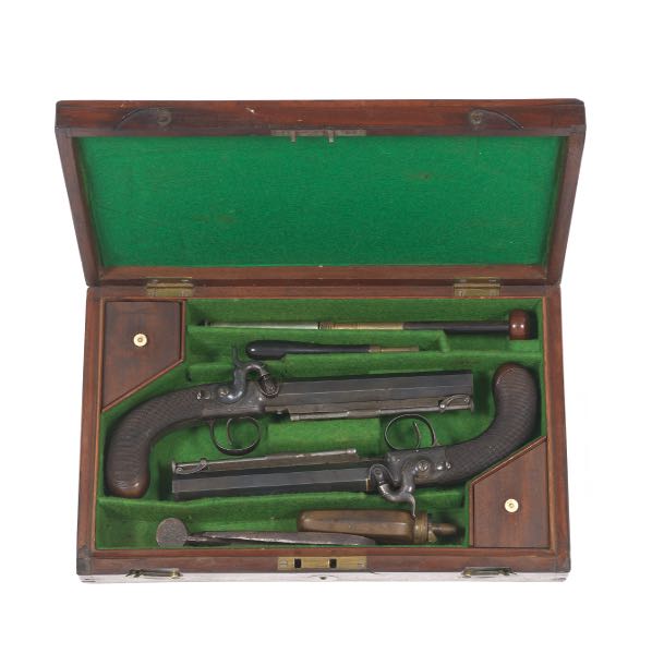 Appraisal: PAIR OF ENGLISH PISTOLS FROM THAME CIVIL PARISH IN OXFORDSHIRE