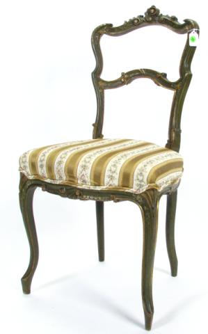 Appraisal: th century polychrome Italian vanity chair Louis XV style floral