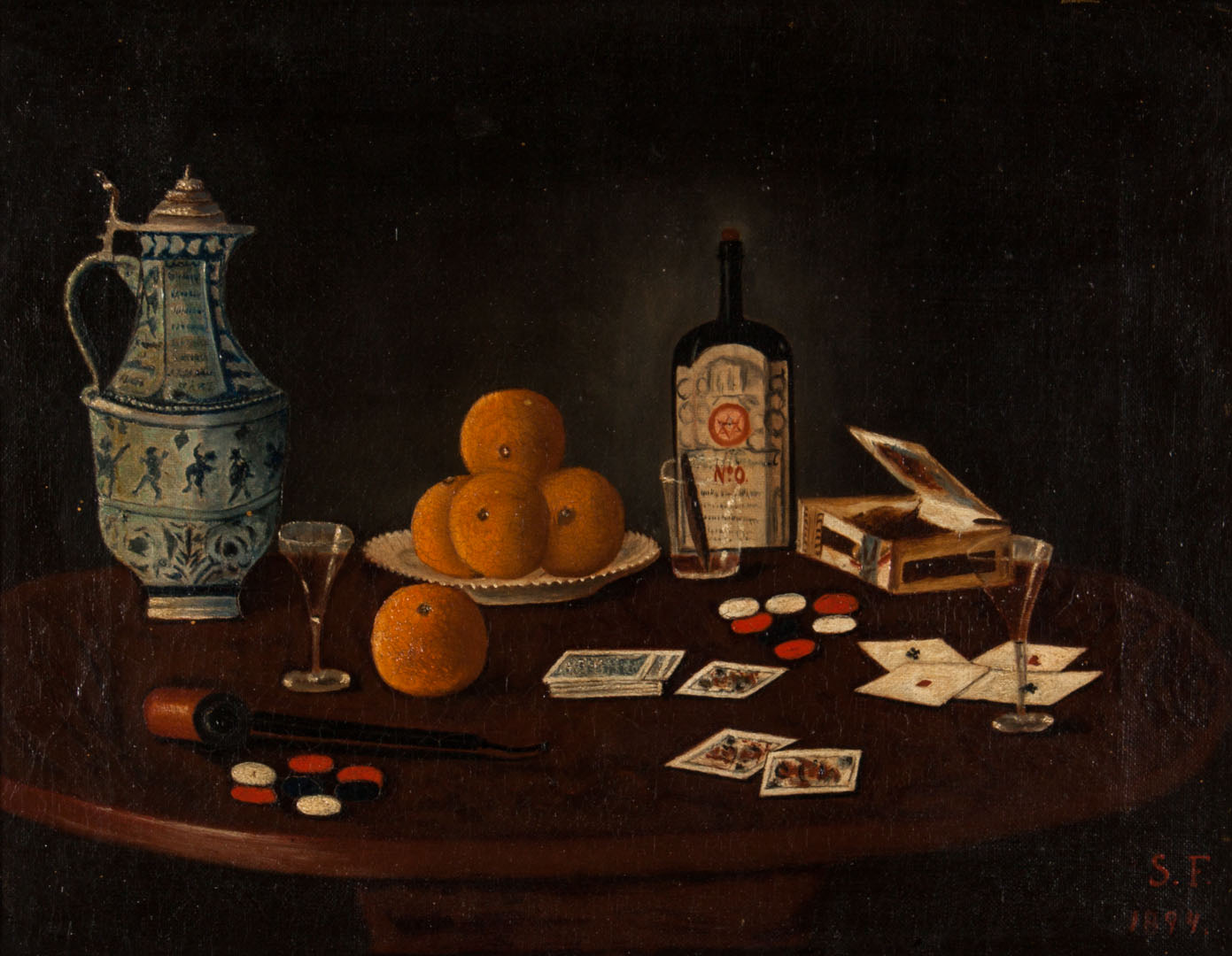 Appraisal: Artist Unknown th c Still Life oil on canvas Still