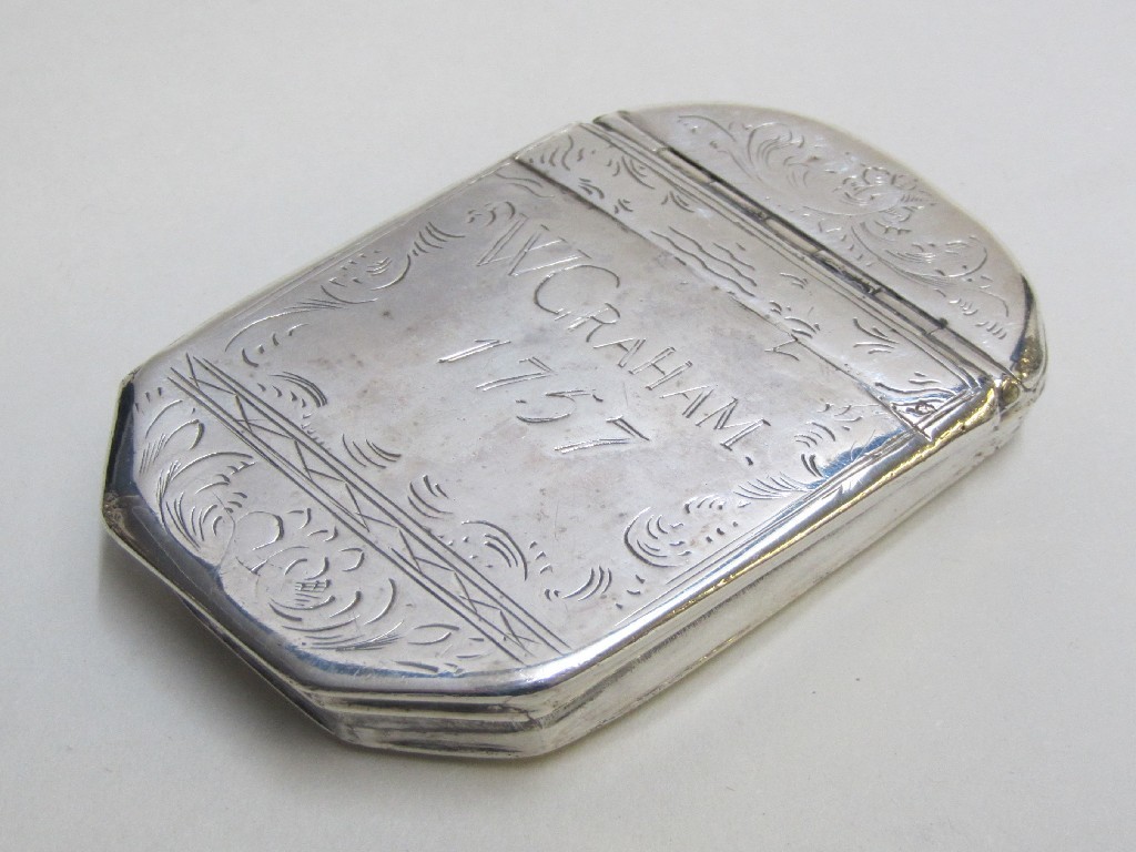 Appraisal: A Scottish th century silver octagonal snuff box inscribed W