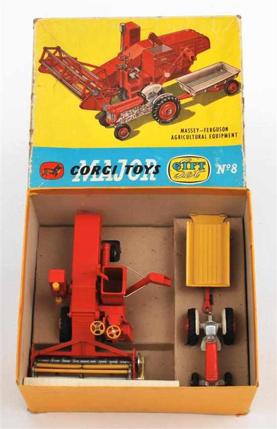 Appraisal: Corgi Gift Set Massey-Ferguson Agricultural Equipment including Massey-Ferguson Combine red