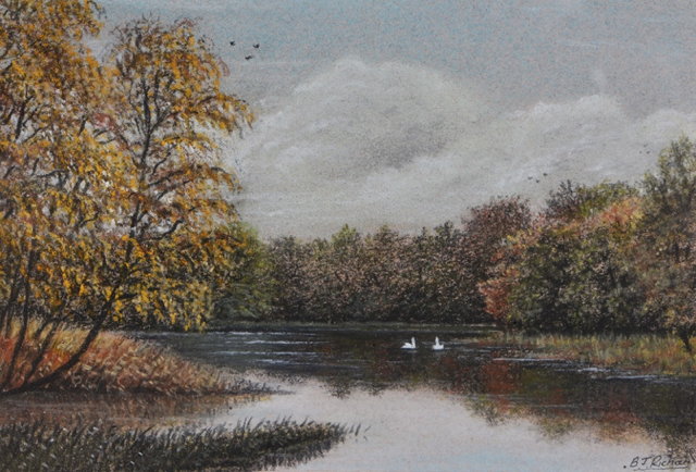 Appraisal: BARRY J RICHARDS Contemporary 'Autumn Colours Frampton-On-Severn' pastels signed and