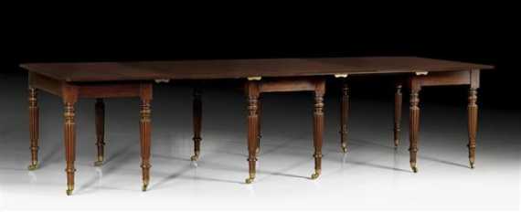 Appraisal: LARGE MAHOGANY EXTENDING TABLE Regency England th century Rectangular table