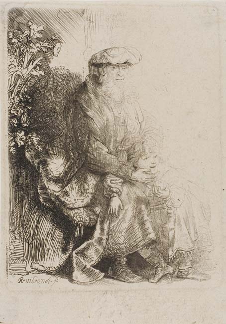 Appraisal: REMBRANDT VAN RIJN Abraham Caressing Isaac Etching circa x mm