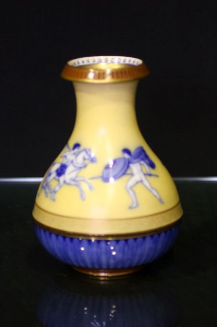 Appraisal: A Royal Doulton Greek style vase of teardrop shape in