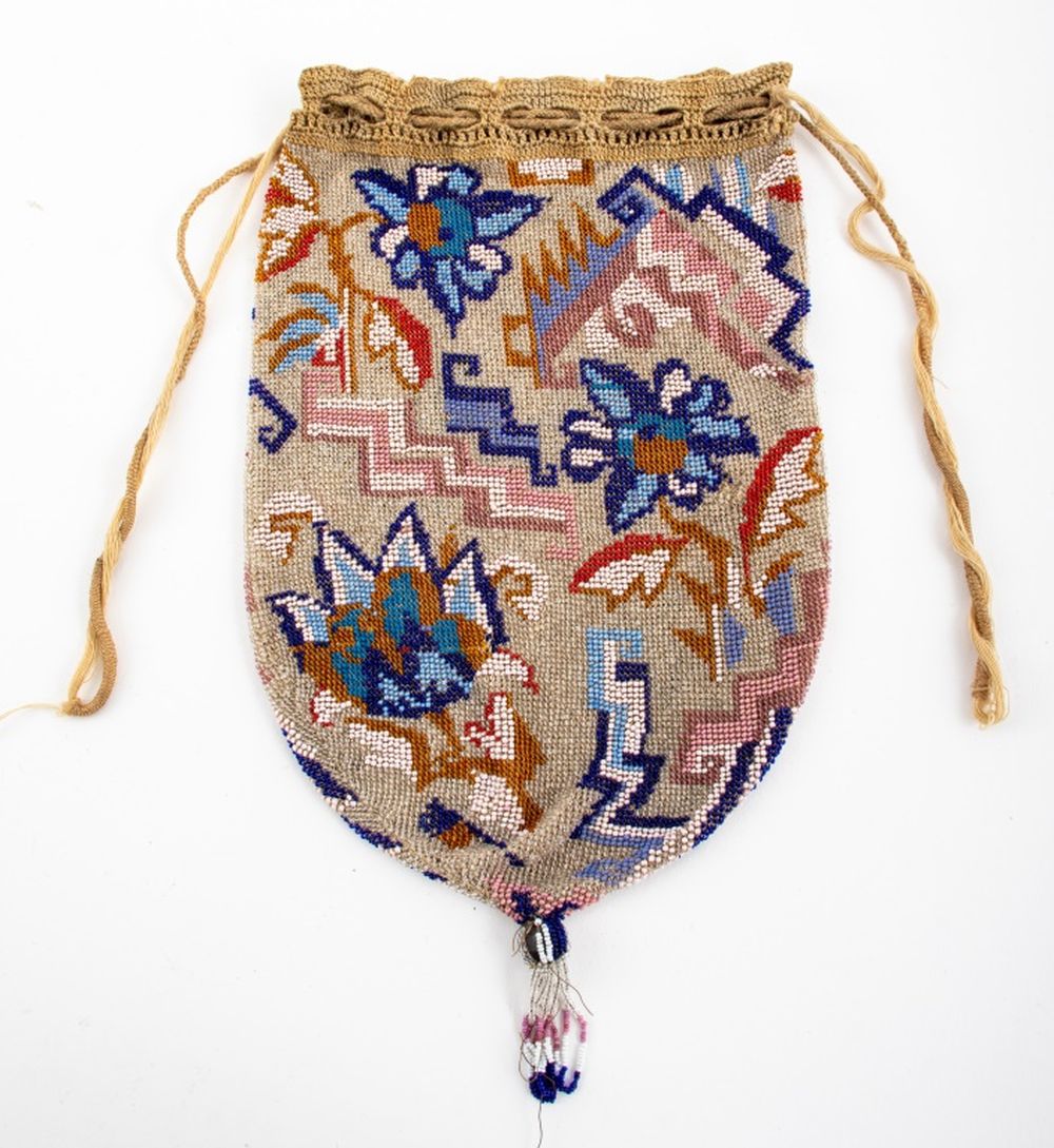 Appraisal: WIENER WERKSTATTE ART DECO BEADED RETICULE BAG Wiener Werkstatte Austrian