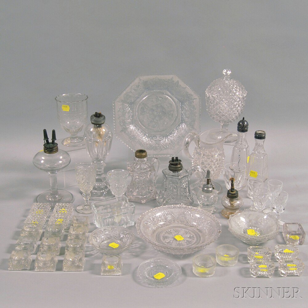 Appraisal: Approximately Forty-eight Pieces of Pressed Glass th th century including