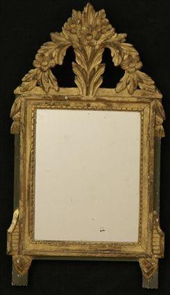 Appraisal: Small Louis XVI-Style Green-Painted Mirror