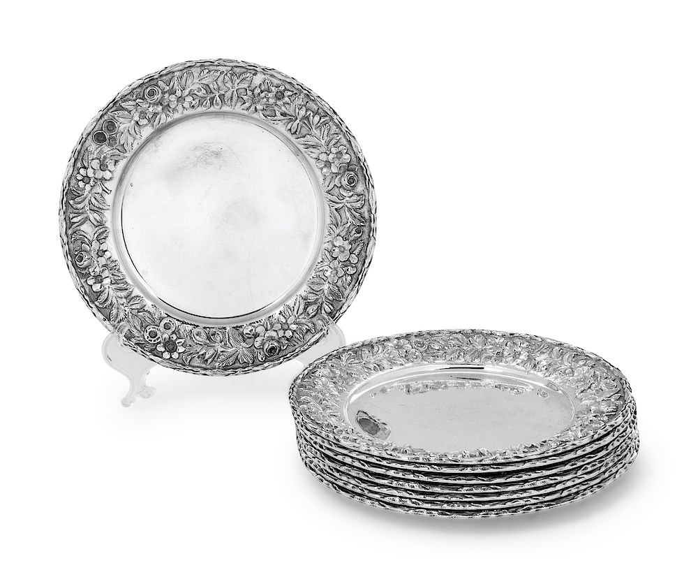 Appraisal: A Set of Eight American Silver Butter Plates S Kirk