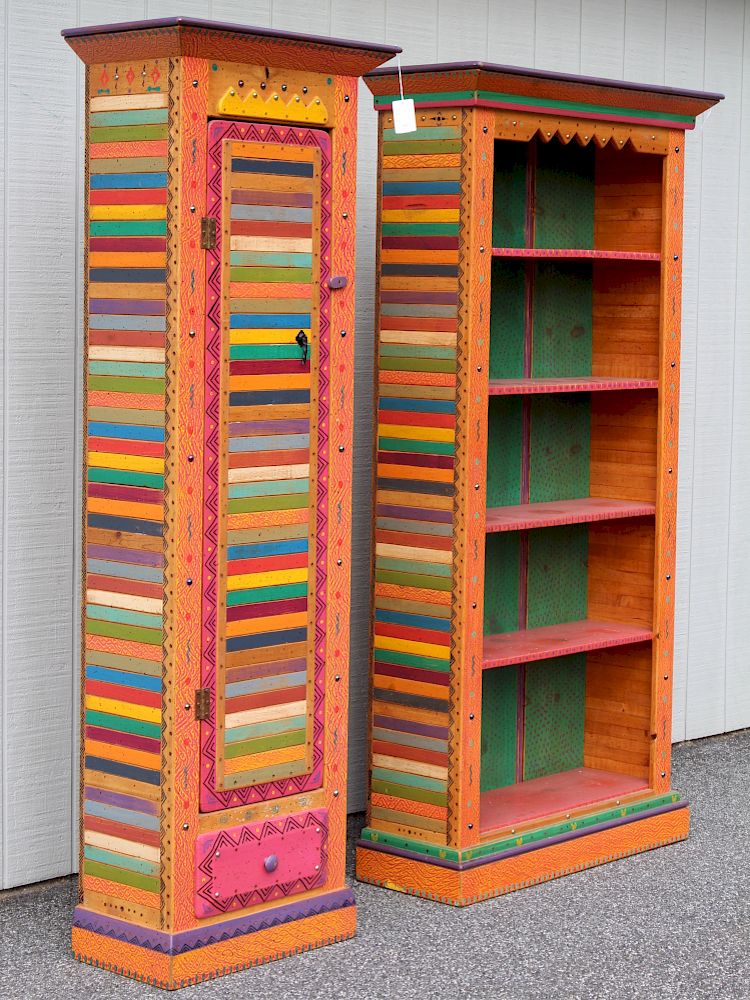 Appraisal: Tall Bookcase and Cabinet by David Marsh David Marsh th