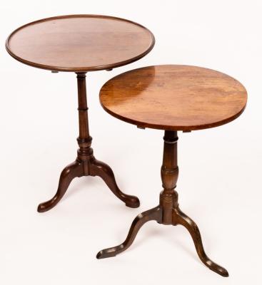 Appraisal: A circular mahogany tripod table with dished top on a