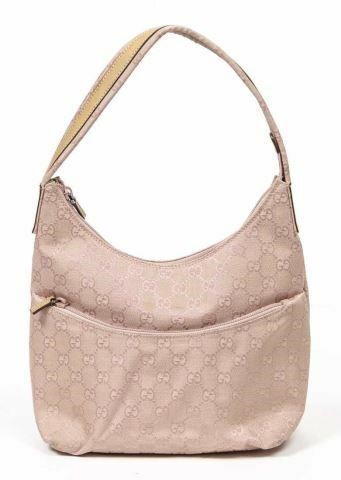 Appraisal: Gucci hobo shoulder bag in pink GG monogram canvas with