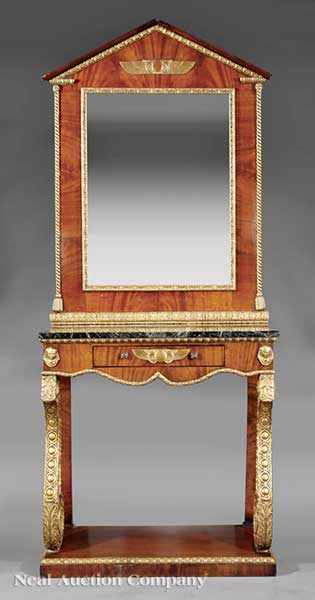 Appraisal: A Pair of George III-Style Mahogany Parcel Gilt and Mirrored