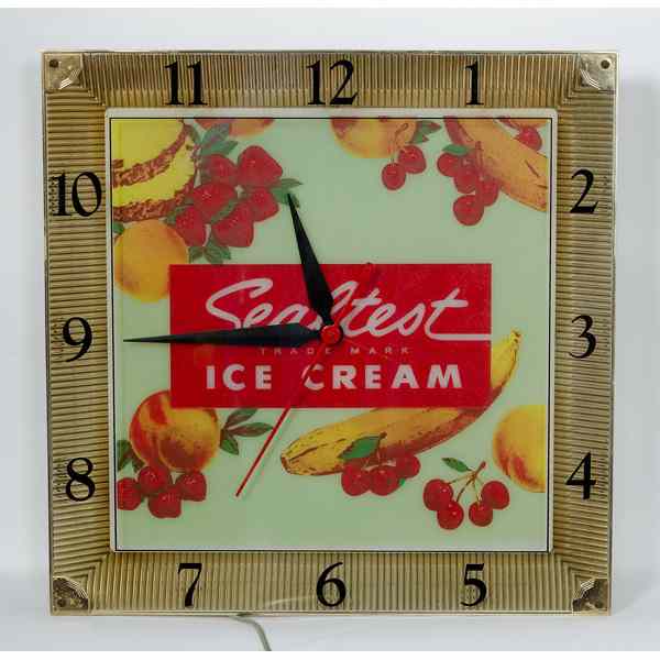 Appraisal: Sealtest Ice Cream Light-Up Electric Clock A Sealtest ice cream