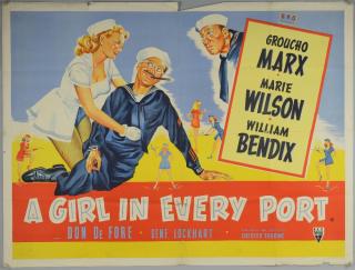 Appraisal: A Girl In Every Port British Quad film poster starring