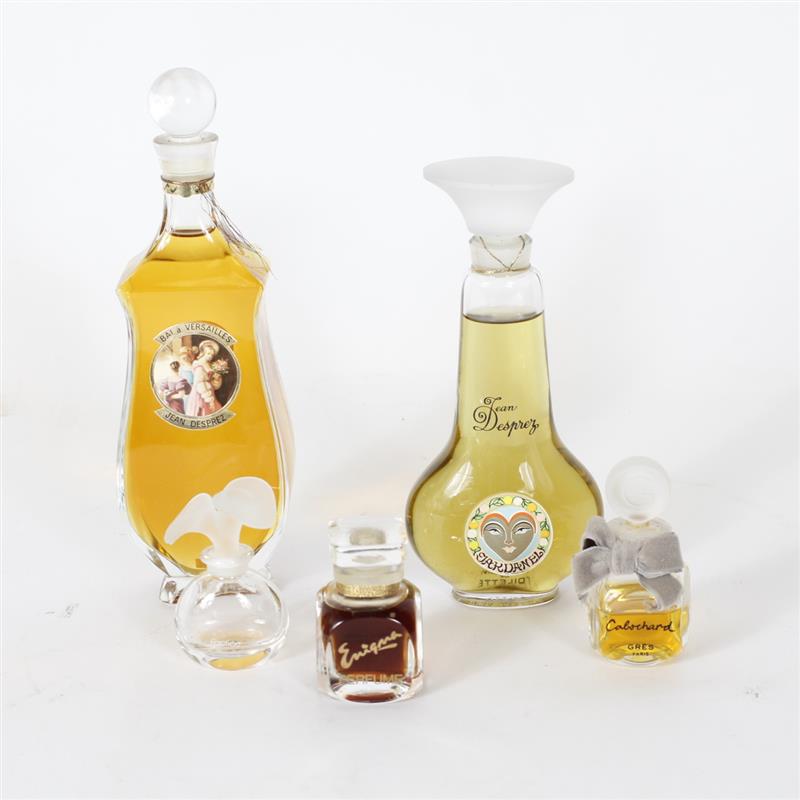 Appraisal: Collection of five French perfume bottles four unopened Includes Jean