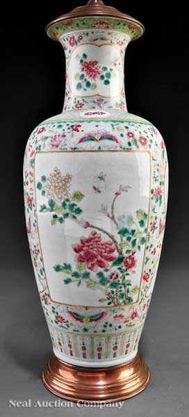 Appraisal: A Chinese Famille Rose Porcelain Baluster Vase tapering ovoid body