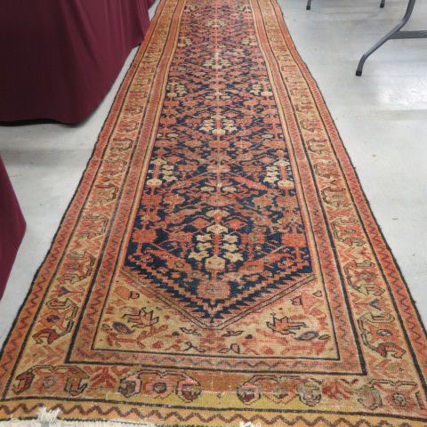 Appraisal: Malayer Persian Handmade Runner overall flowering vine reds blues ivory