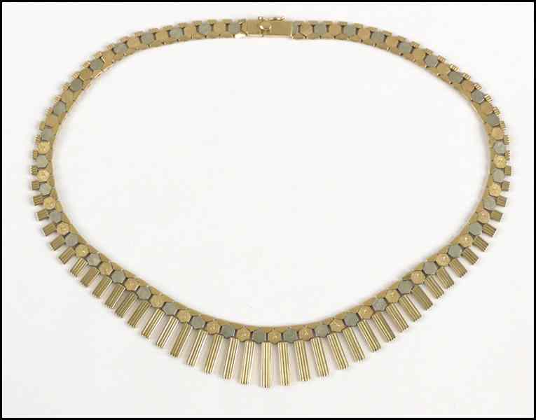 Appraisal: KARAT BI COLOR GOLD NECKLACE grams Condition No Specific Condition