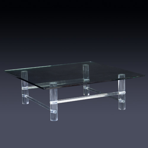 Appraisal: LUCITE Coffee table with plate glass top x x