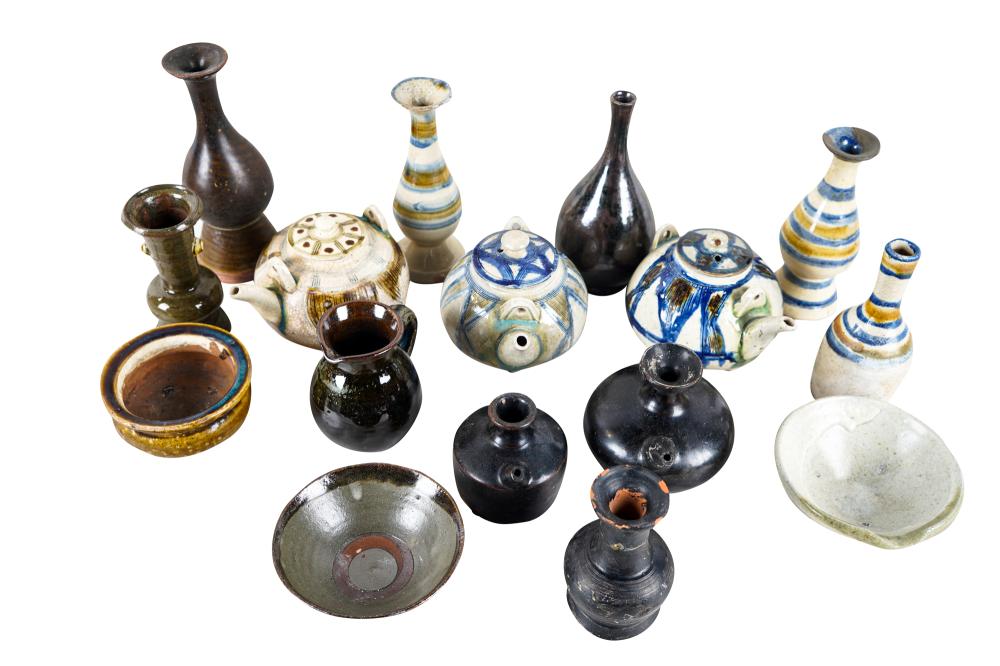 Appraisal: COLLECTION OF OKINAWAN POTTERYcomprising pieces the tallest inches high Condition