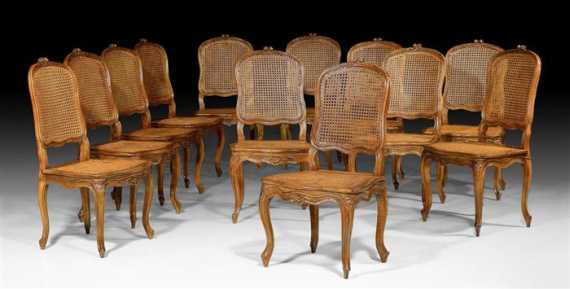 Appraisal: SET OF CHAIRS EN CABRIOLET Louis XV Paris circa Shaped