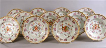 Appraisal: Eleven Samson porcelain armorial bowls late th century Each decorated