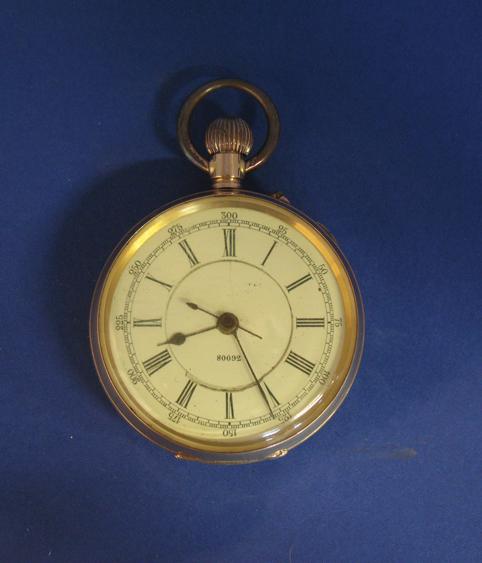 Appraisal: A GOLD OPEN FACED LEVER POCKET WATCH the back plate