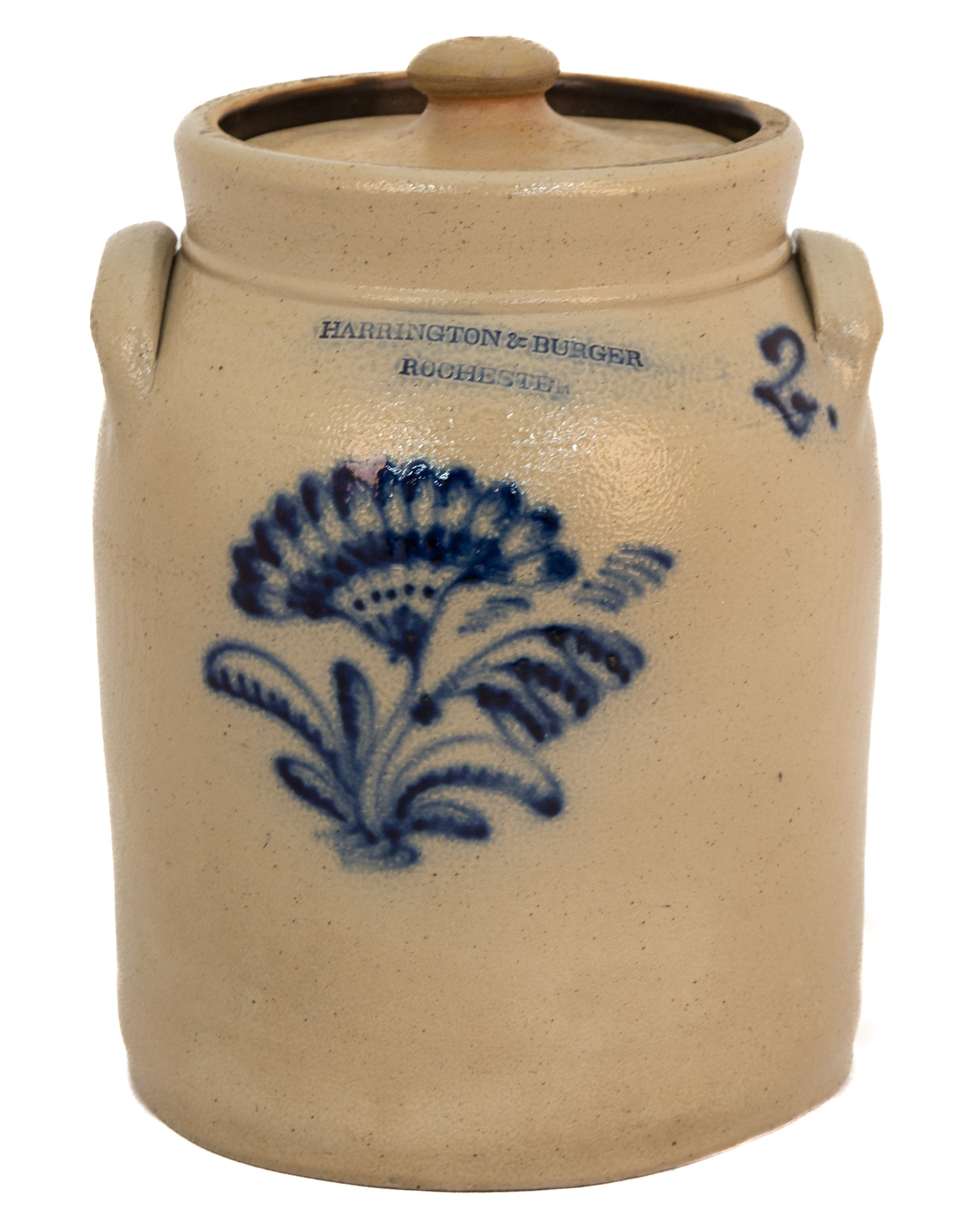 Appraisal: HARRINGTON BURGER ROCHESTER GALLON STONEWARE JAR th century decorated with