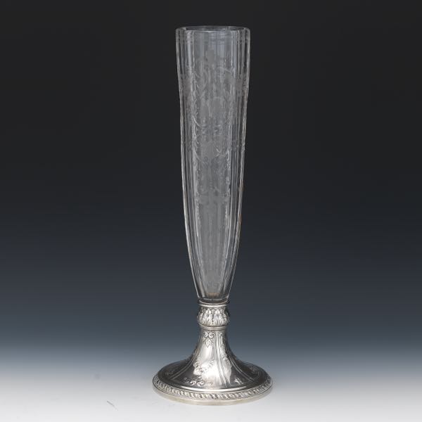 Appraisal: GORHAM STERLING SILVER AND AMERICAN BRILLIANT CUT CRYSTAL LARGE VASE