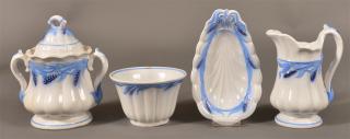 Appraisal: Pieces of Blue Wheat Pattern Ironstone China Four Pieces of