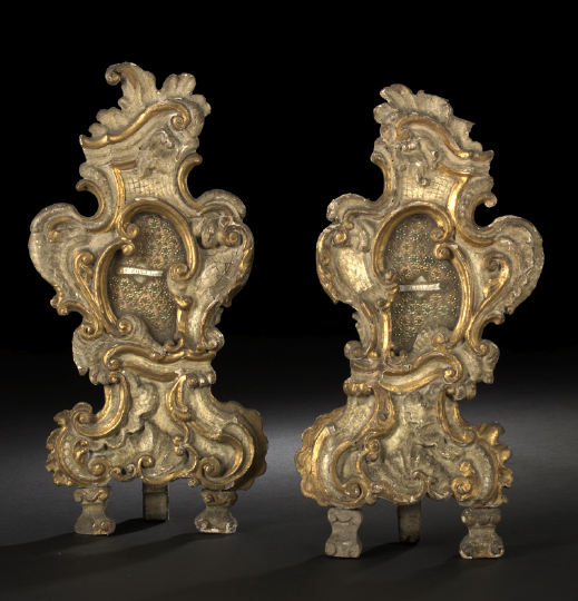 Appraisal: Pair of Italian Rococo Carved White-Painted and Parcel-Gilt Wooden Reliquaries