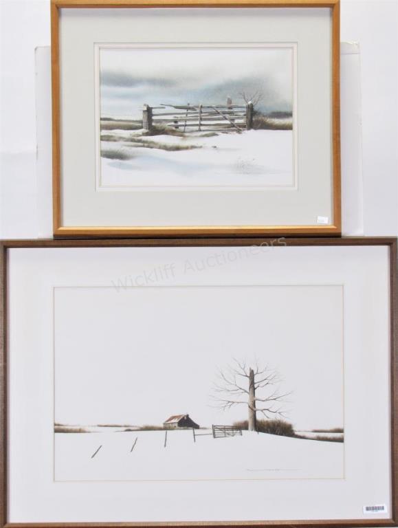 Appraisal: Rob O'Dell IN WC Winter Scenes Two paintings by Rob