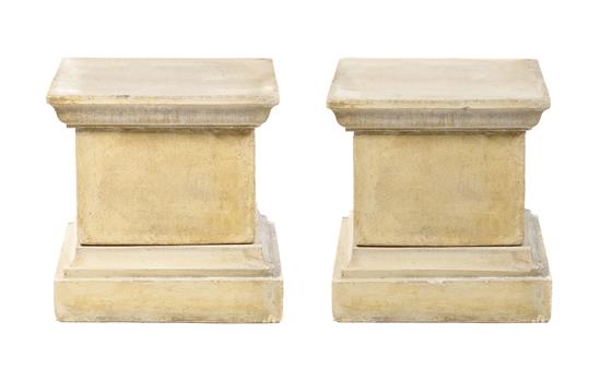 Appraisal: Sale Lot A Pair of Cast Stone Pedestals each of