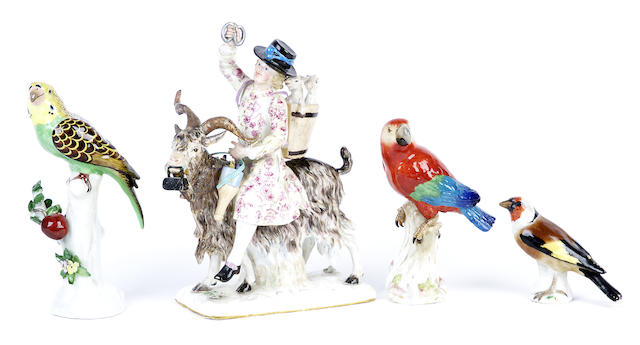 Appraisal: A Meissen figure of the Welsh tailor two Meissen models