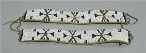 Appraisal: PAIR SIOUX BEADED BANDS RED LODGE MONTANA Purchased by American