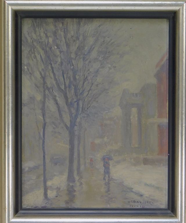 Appraisal: Homer Davisson Impressionist Cityscape Painting Homer Gordon Davisson Indiana -