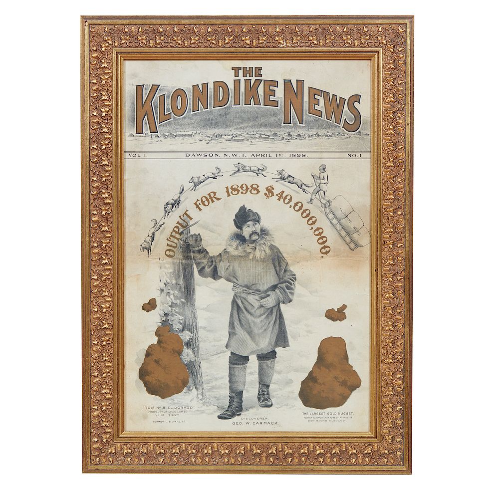 Appraisal: Front Page of The Klondike News Framed front page of