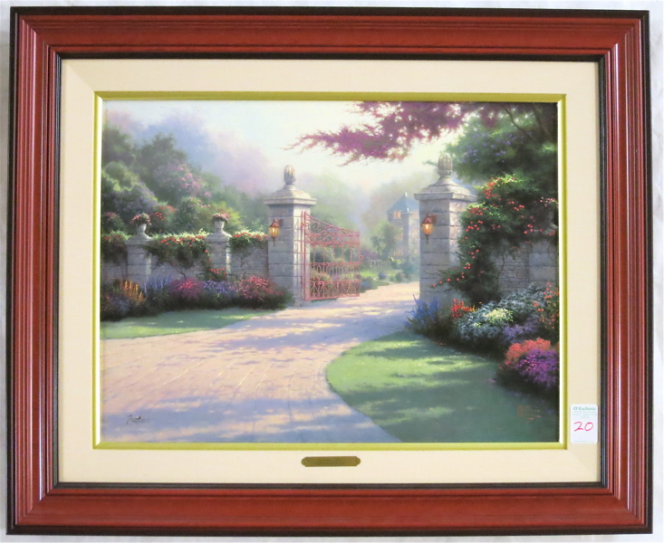 Appraisal: THOMAS KINKADE EMBELLISHED OFFSET LITHOGRAPH ON CANVAS American - Summer