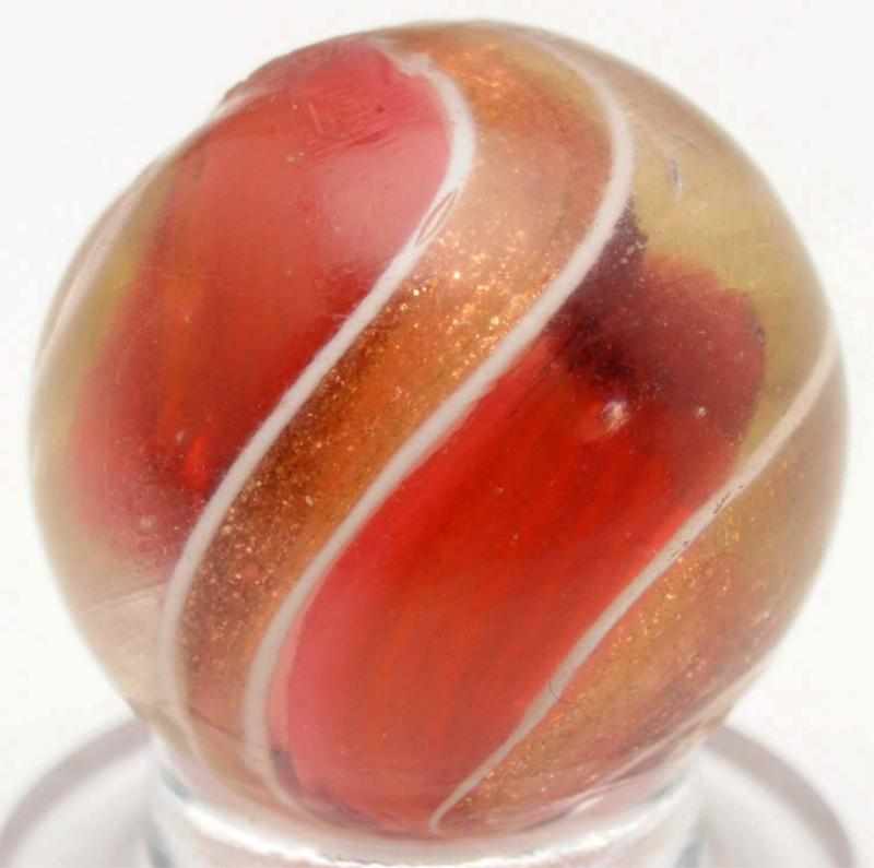 Appraisal: Ribbon Lutz Marble Red ribbon lutz with one band of