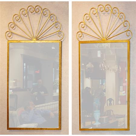 Appraisal: Pair of Gilt-Metal Mirrors Estimate -