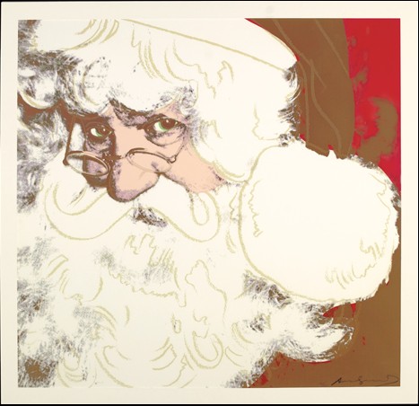 Appraisal: ANDY WARHOL Santa Claus Color screenprint with diamond dust printed