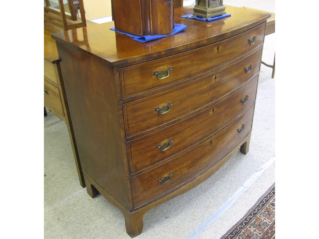 Appraisal: Victorian mahogany bow front four drawer chest