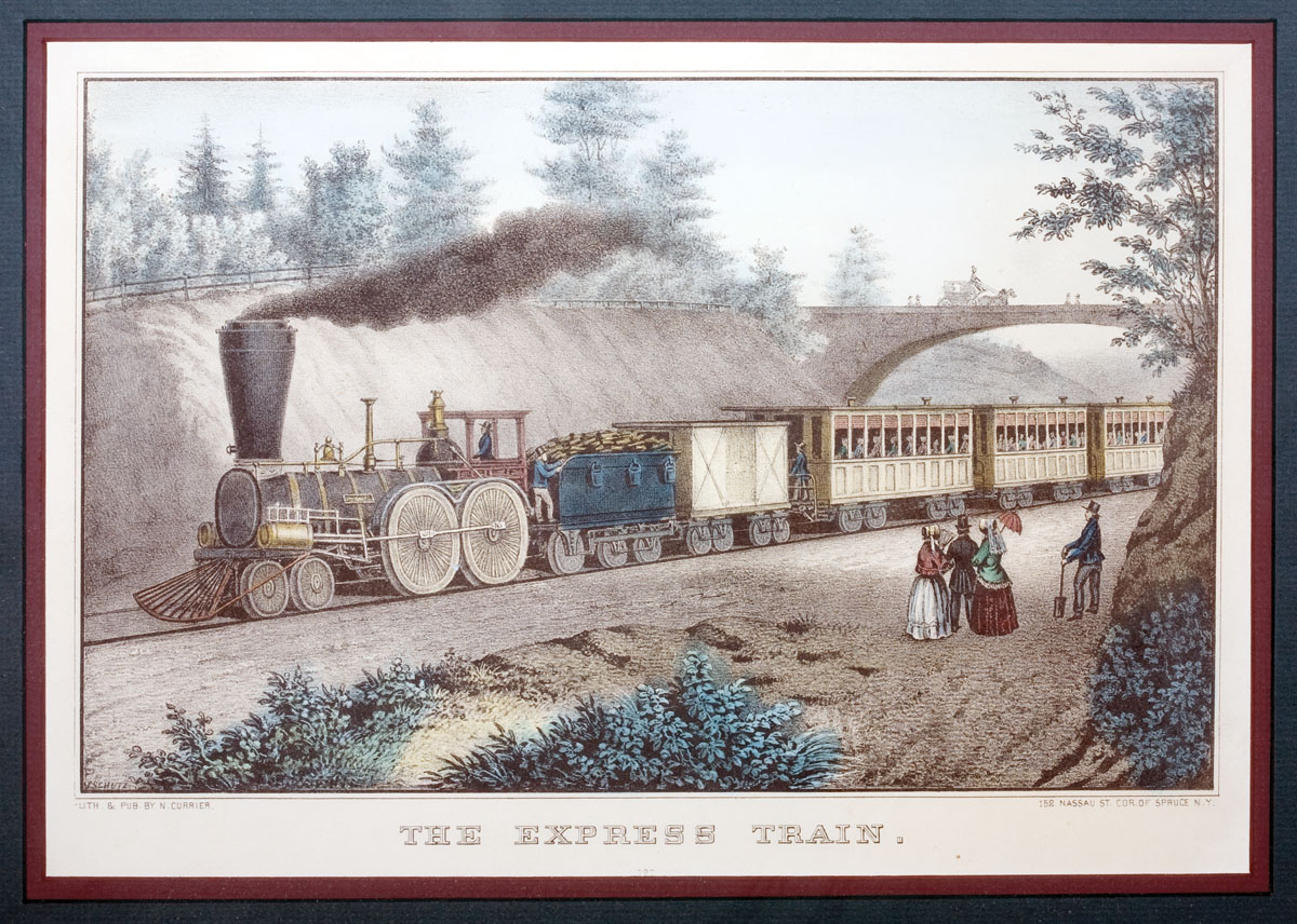 Appraisal: CURRIER AND IVES SMALL FOLIO COLORED LITHOGRAPH quot AMERICAN RAILROAD