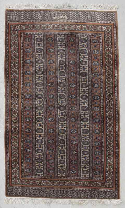 Appraisal: MODERN PAKISTANI BOKHARA HAND KNOTTED WOOL RUG ' '' x