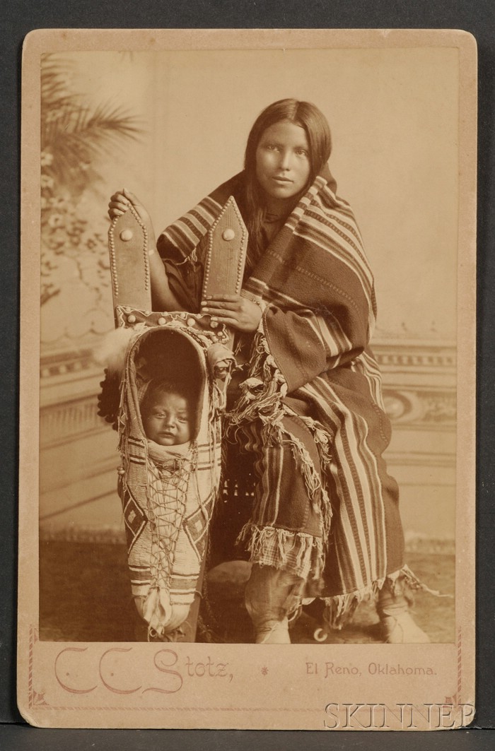 Appraisal: Cabinet Card of a Southern Plains Woman and Child C