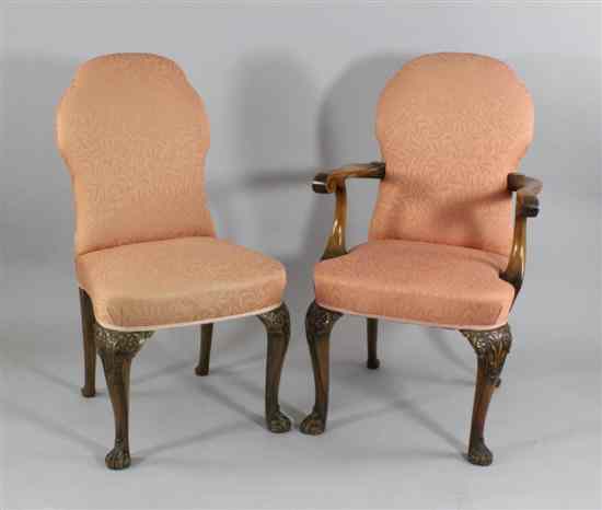 Appraisal: A set of twelve carved walnut Queen Anne style chairs